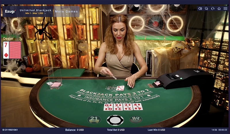 Une table de live casino chez Crypto Games,